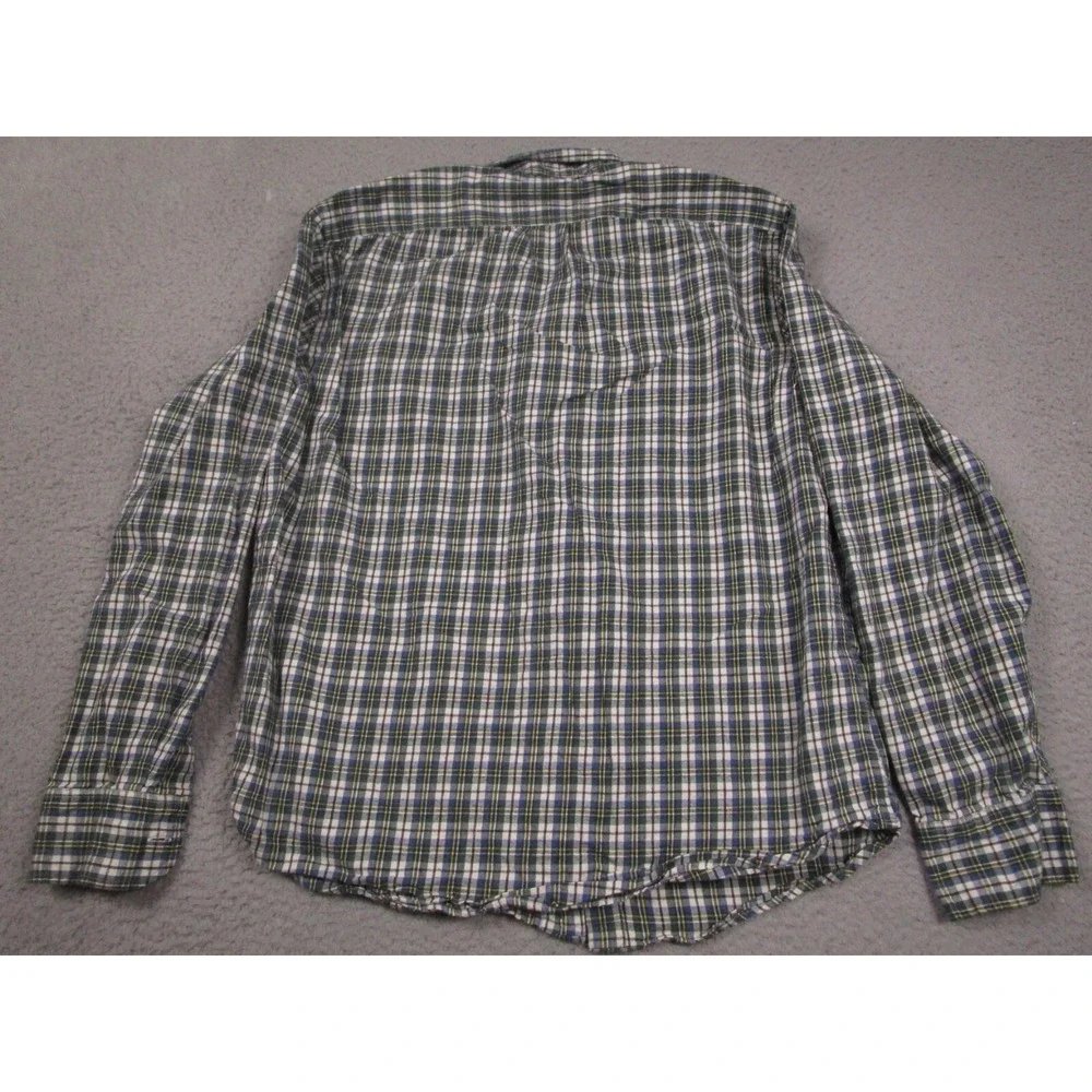 J Crew Shirt Mens Large Blue Checked Slim Fit Button Down Long‎ Sleeve